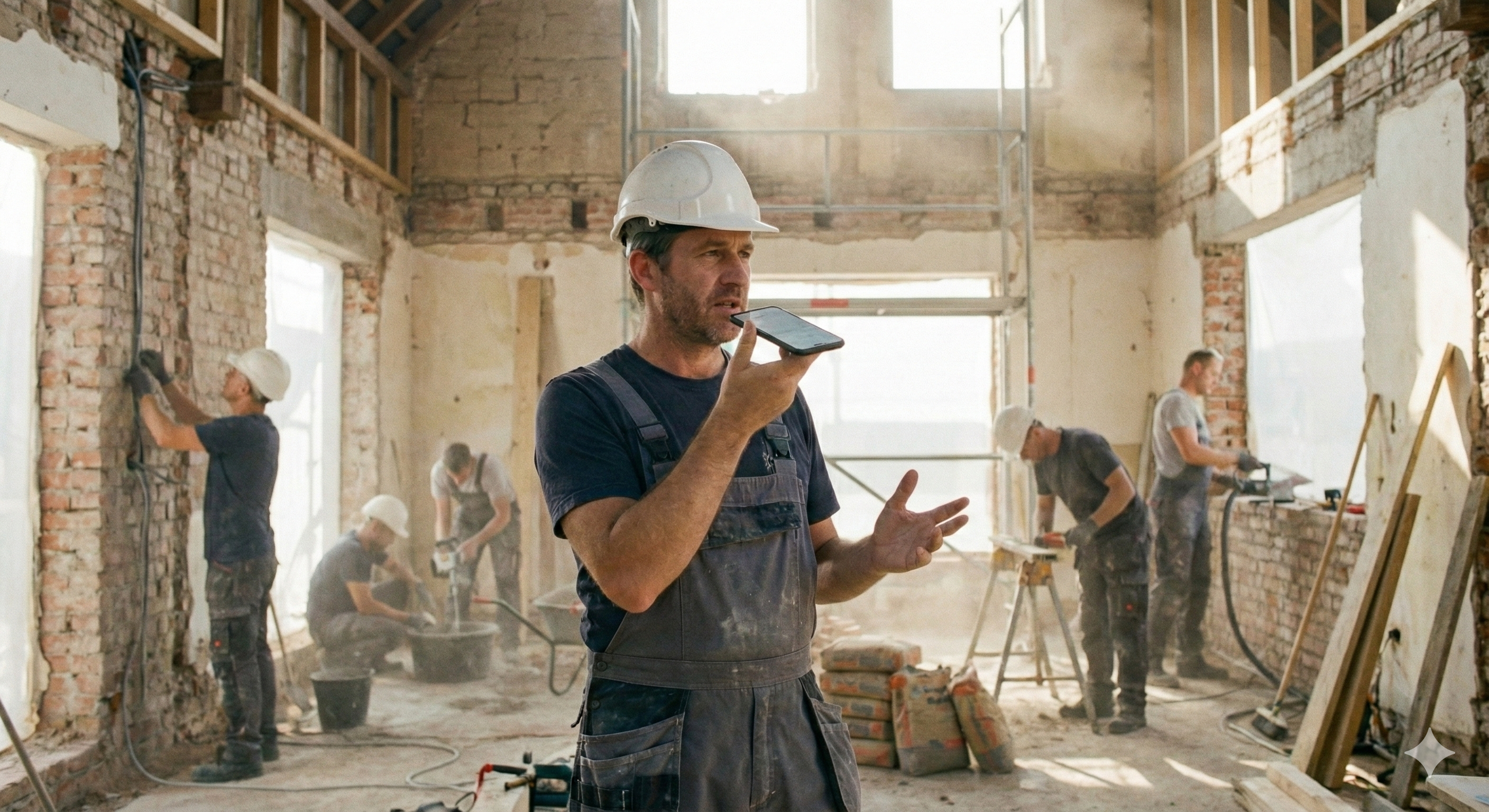 Artisan utilisant son telephone